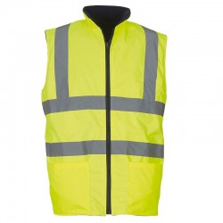 Plain Hi-vis reversible fleece bodywarmer Yoko 180 GSM